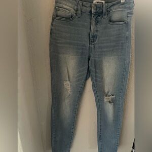 RSQ Women's Light Blue High Rise Distressed Jeans (EUC)
